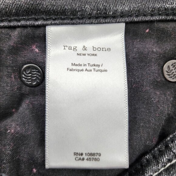 RAG & BONE Casey High-Rise Ankle Flare Coated Black Jeans WDD22F2917GBL - Picture 13 of 13